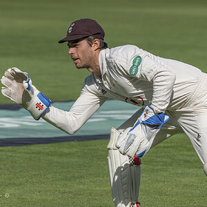 Surrey Wicket Keeper Ben Foakes warming up