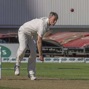 Rikki Clarke bowling for Surrey