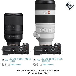 A7c_FE-70-300mm-F4.5-5.6-G-OSS-Sony-FE-A7c_FE-100-400mm-F4.5-5.6-GM-OSS-size-comparison-PXLMAG.jpg