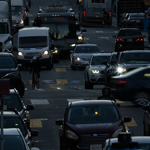 City Traffic on an Early Workday