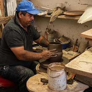 Pottery factory potter's wheel