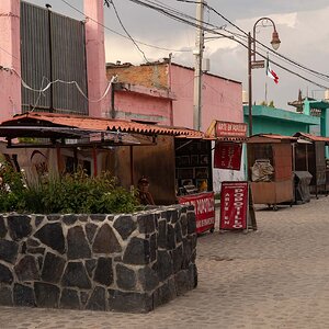 Street of small town outside of Puebla, Mexico