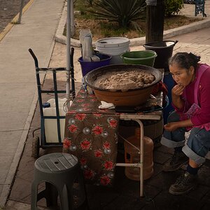 A woman street vender of a town outside of Puebla