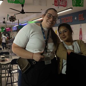 Two women in fast food restaurant in Downtown Mexico City