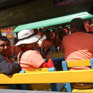 People on Boat in Xochimilco