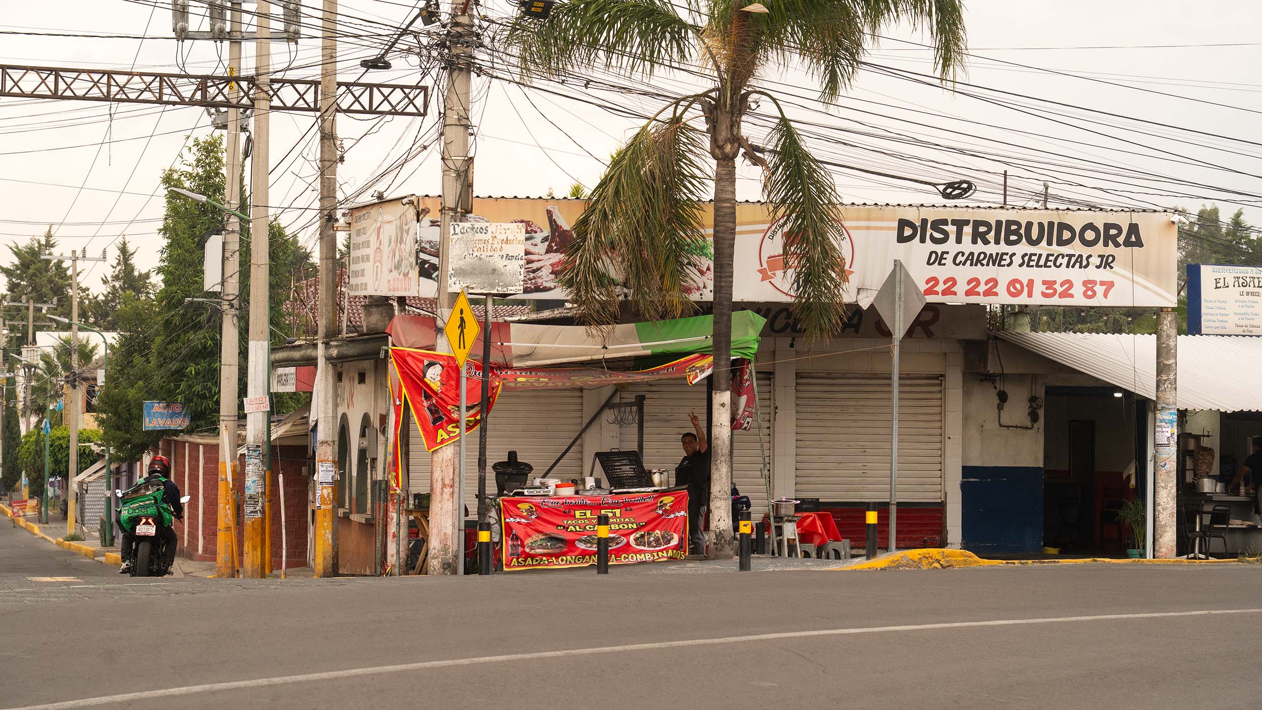 A Business on the corner of a town outside of Puebla, Mexico