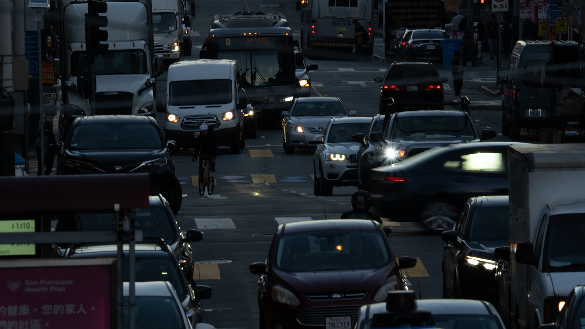City Traffic on an Early Workday
