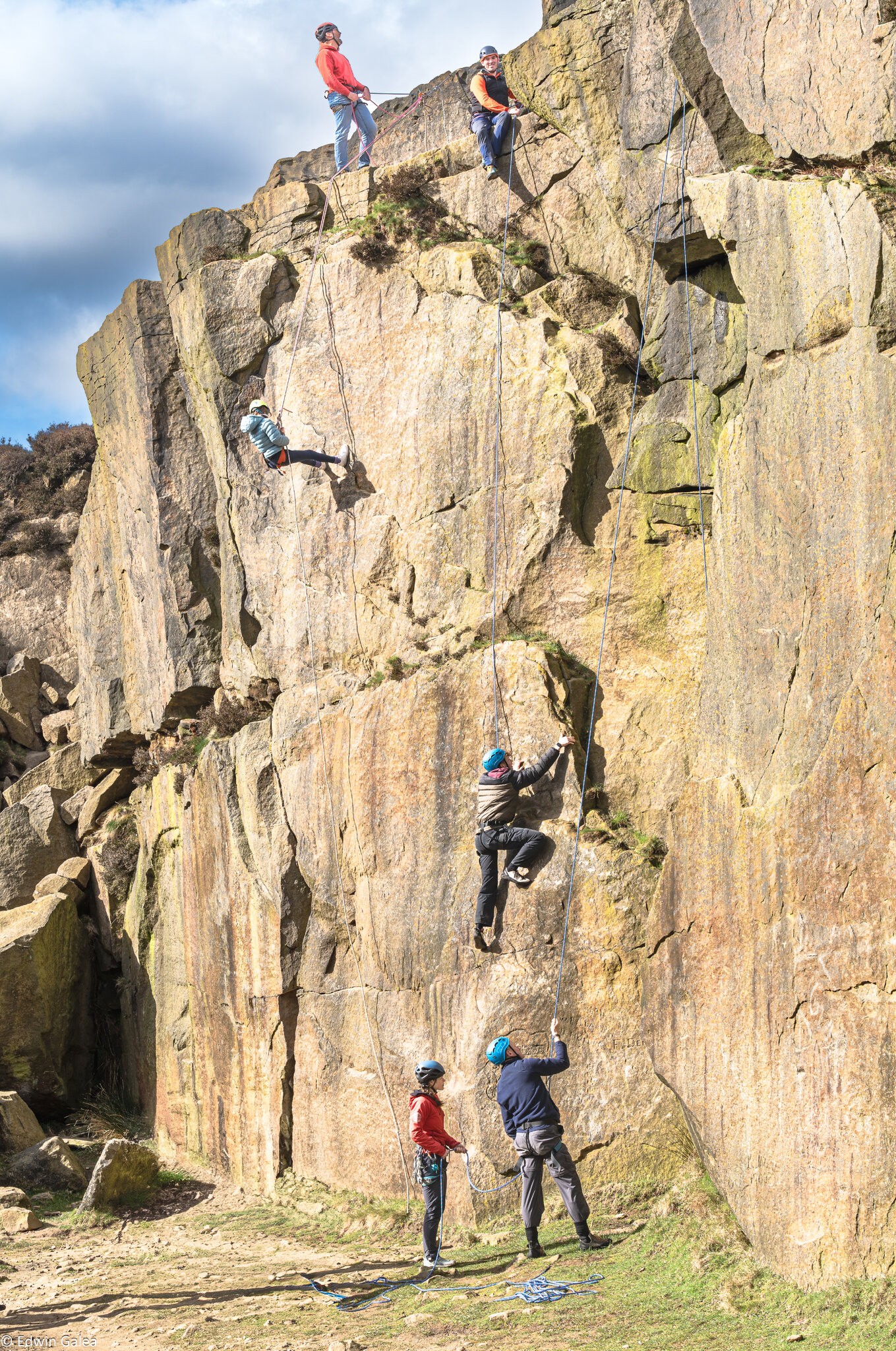 cow and calf Yorkshire dales rock climbers-2.jpg