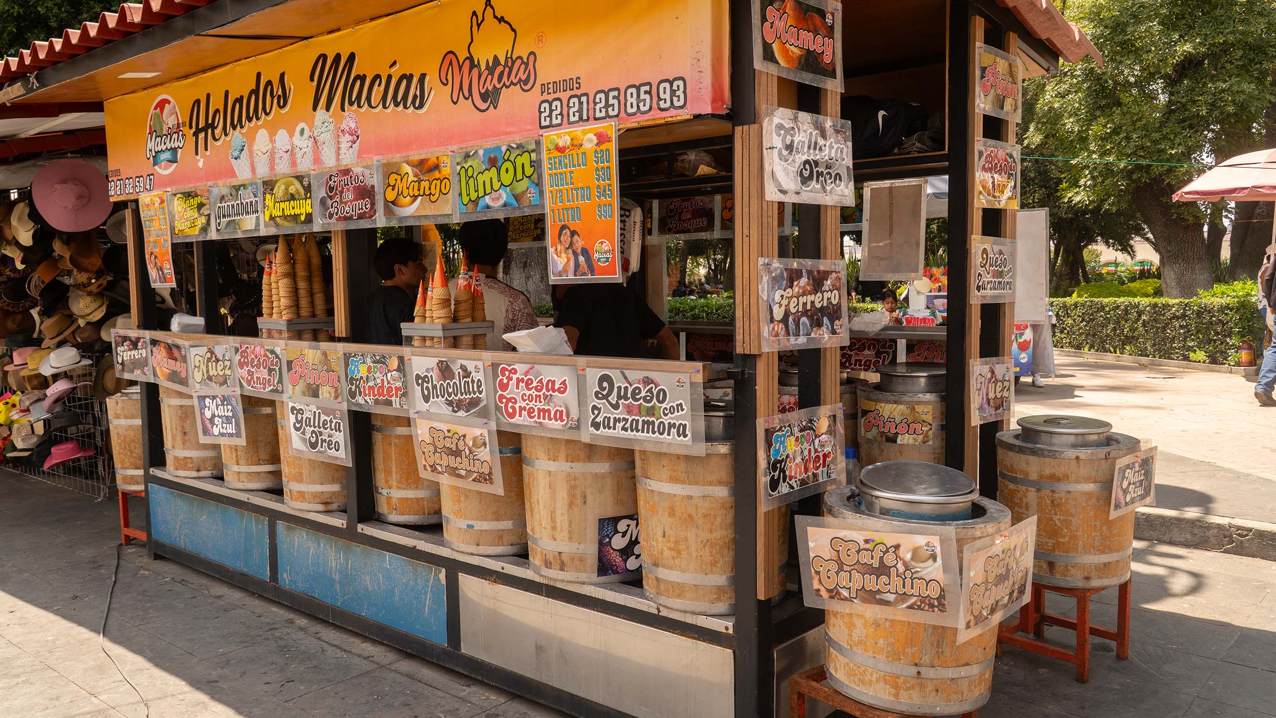 Drinks, Ice Cream and more at this stand in Puebla