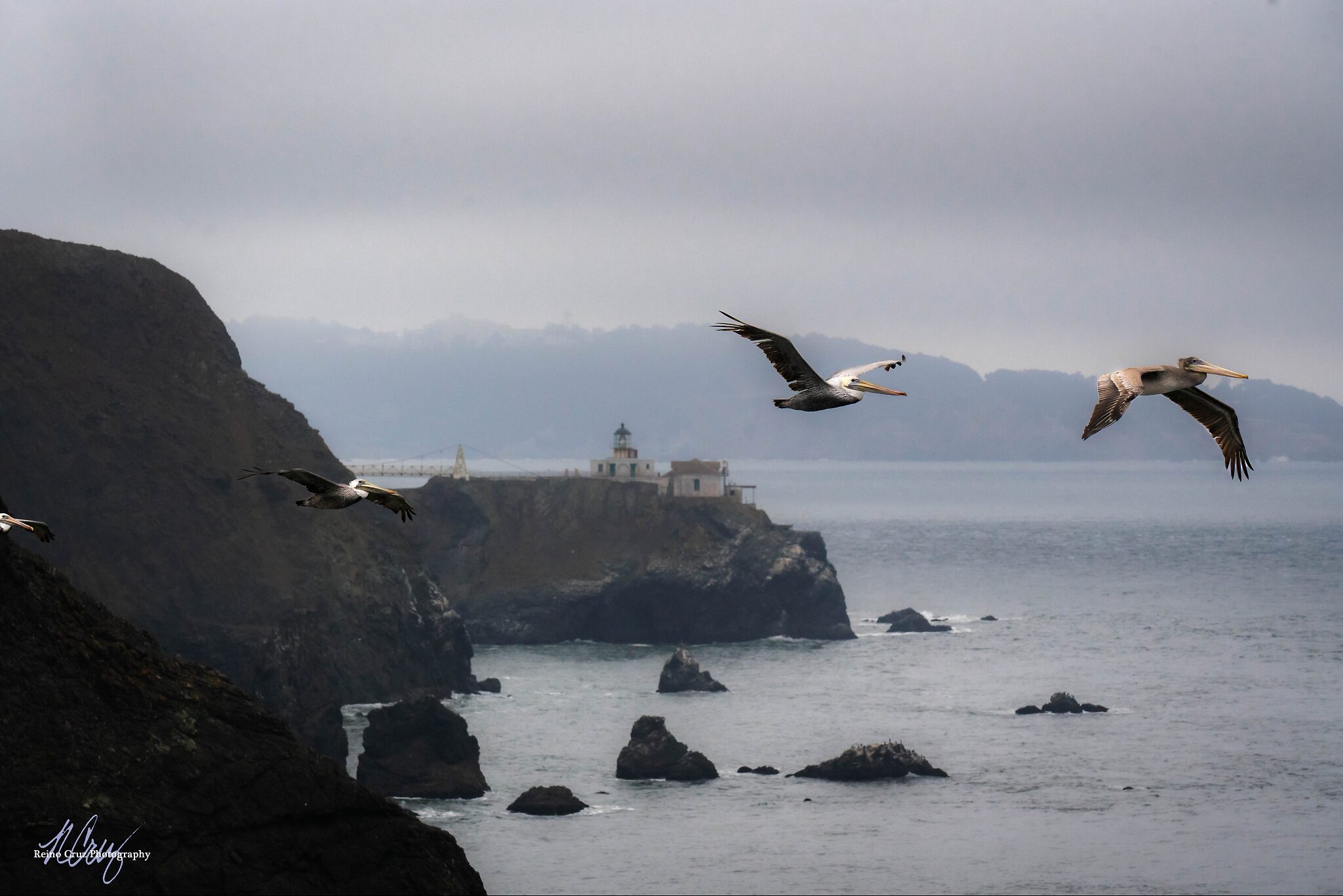 Flight past the Marin Headlands