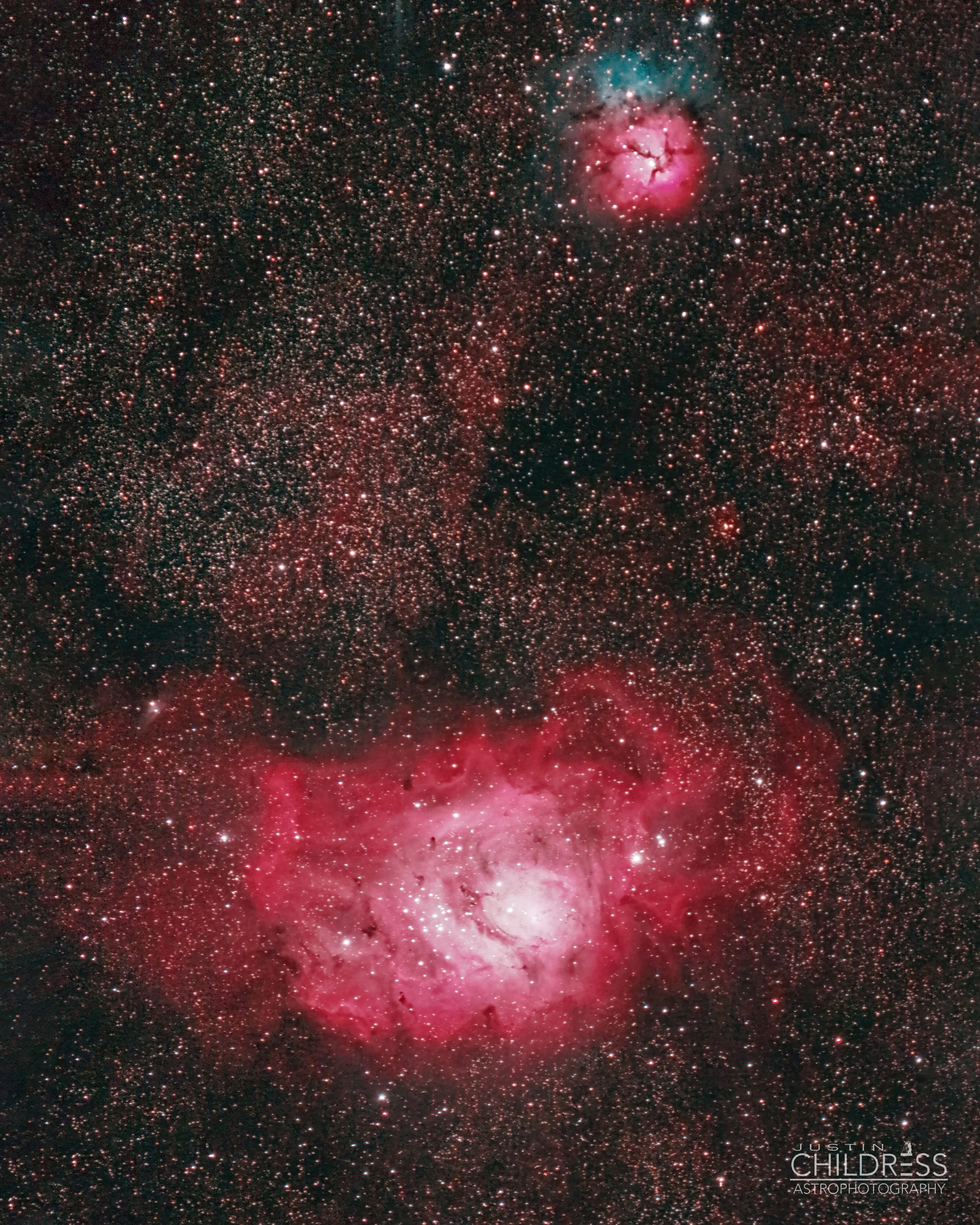 Lagoon and Trifid Nebulas