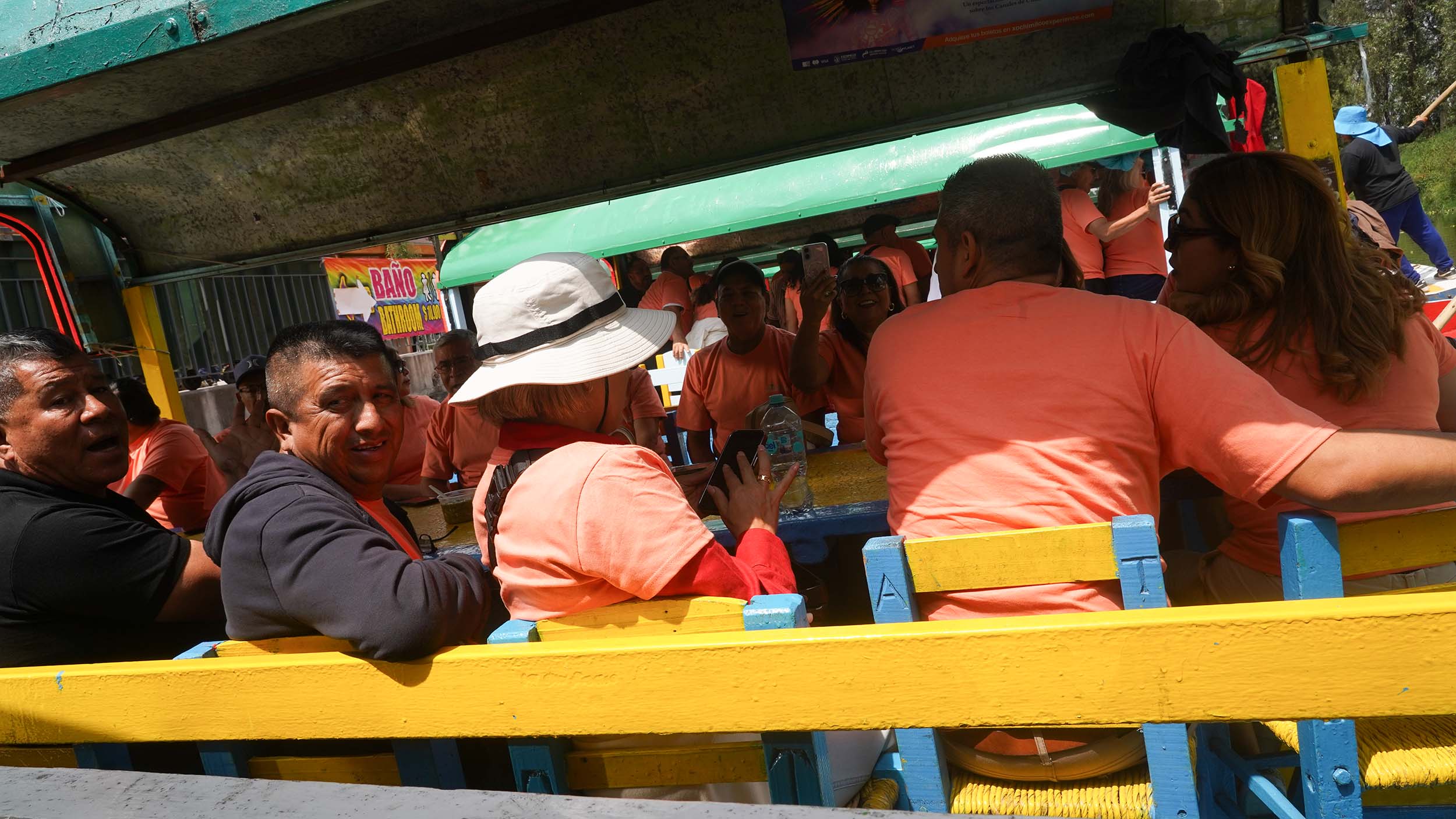 People on Boat in Xochimilco