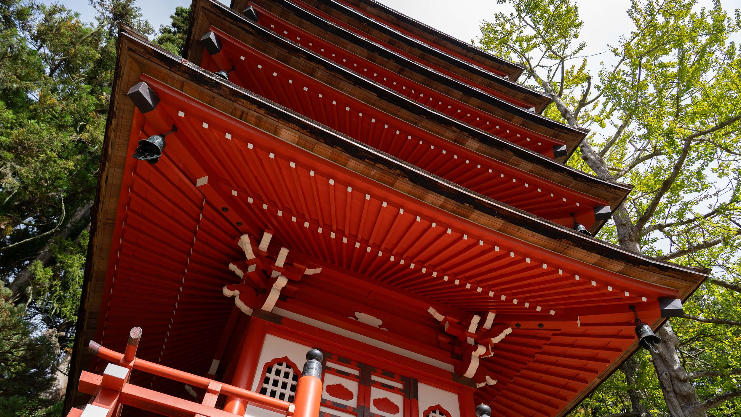 Red Pagoda at the Japanese Tea Garden in San Francisco