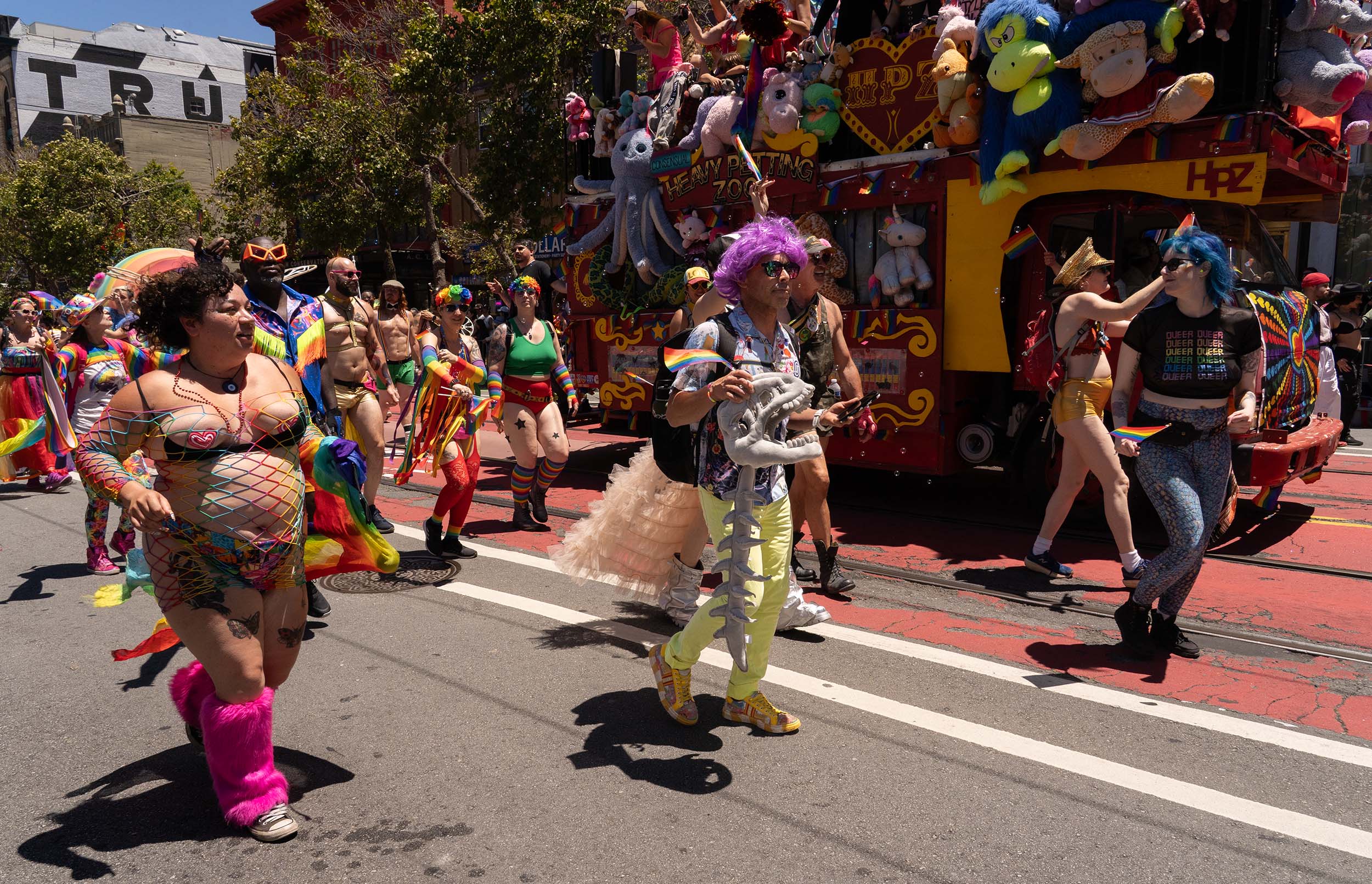 San Francisco Pride Parade 2026 - Walking with the Heavy Petting Bus