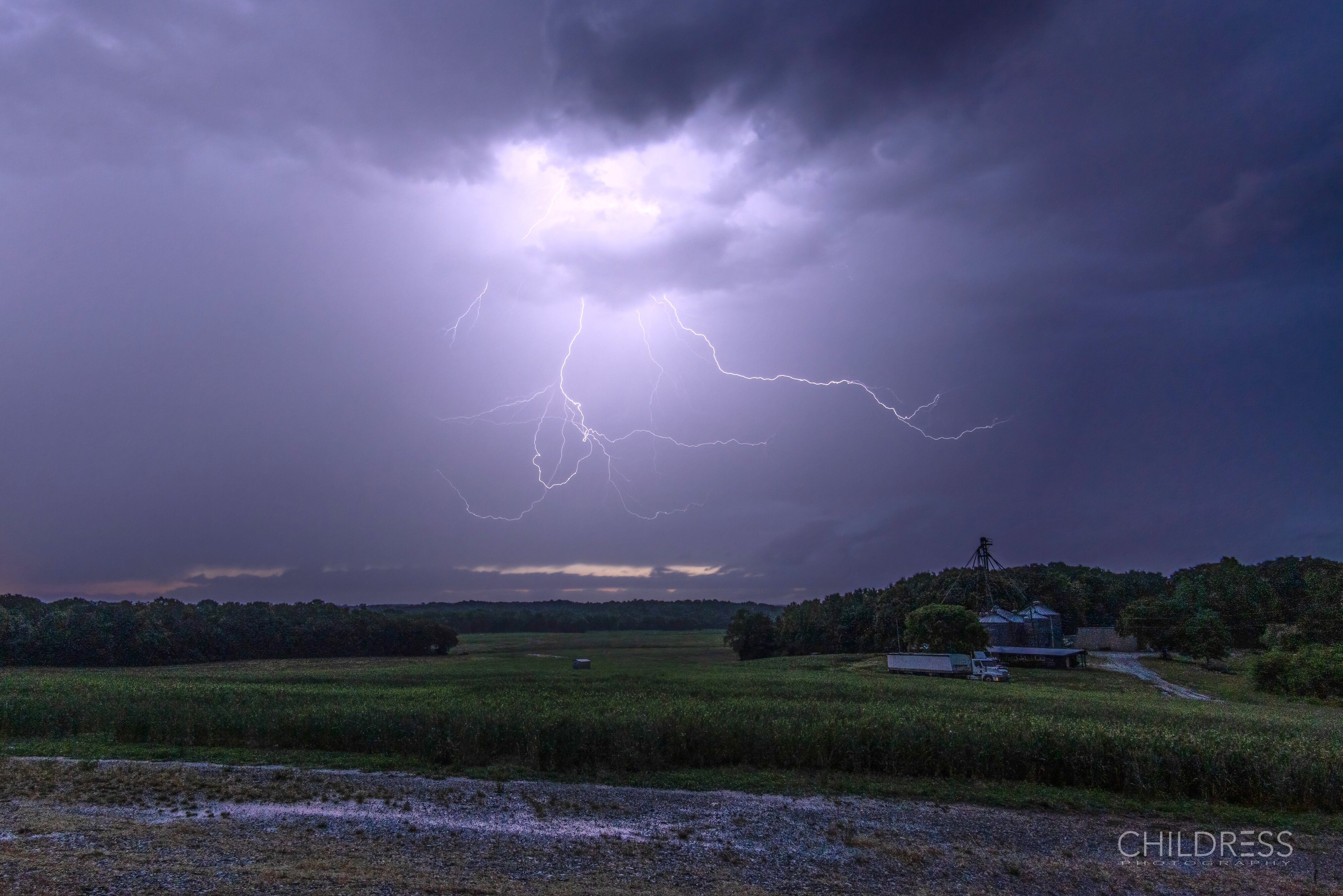 Stormy night on the farm